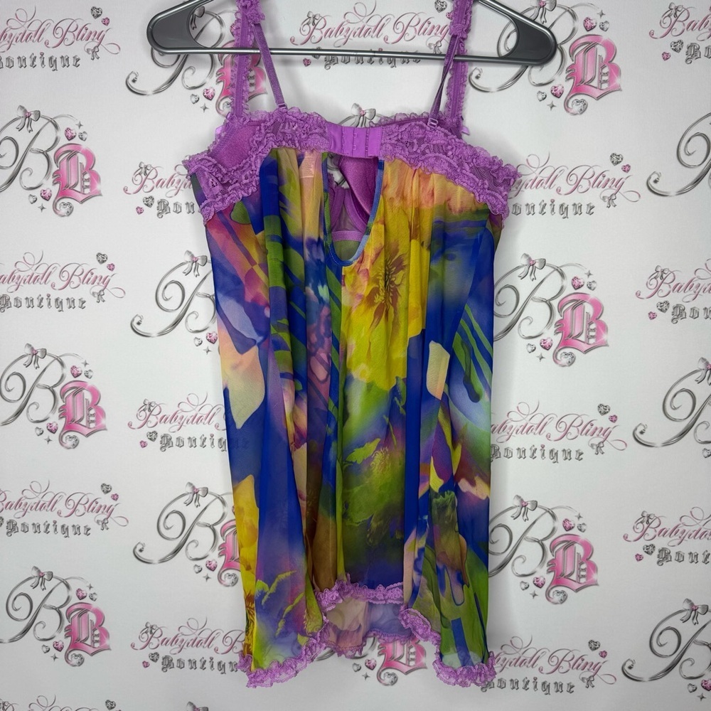 La senza babydoll dress mini floral flowers unique design bustier chemise dress - Picture 6 of 8